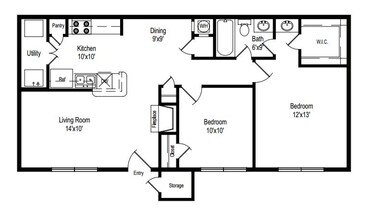 2X1-  800sqft 913 floor plan